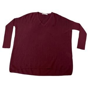 GENTRY PORTOFINO Burgundy 100% Cashmere Sweater Very Oversized
